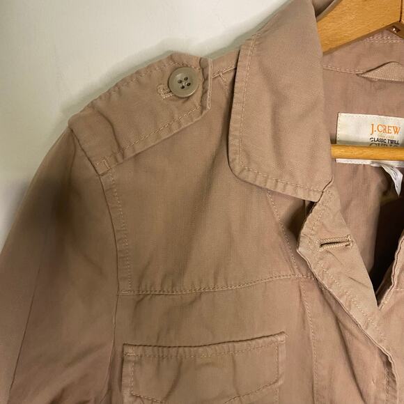 J Crew Womens Classic Twill Chino Blazer Jacket Beige Buttons Moto Preppy Size 8 - Picture 5 of 14